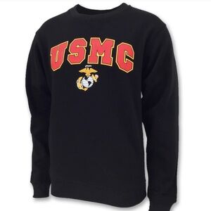 USMC Marines Gildan Black Crewneck Sweater NWT Size Small